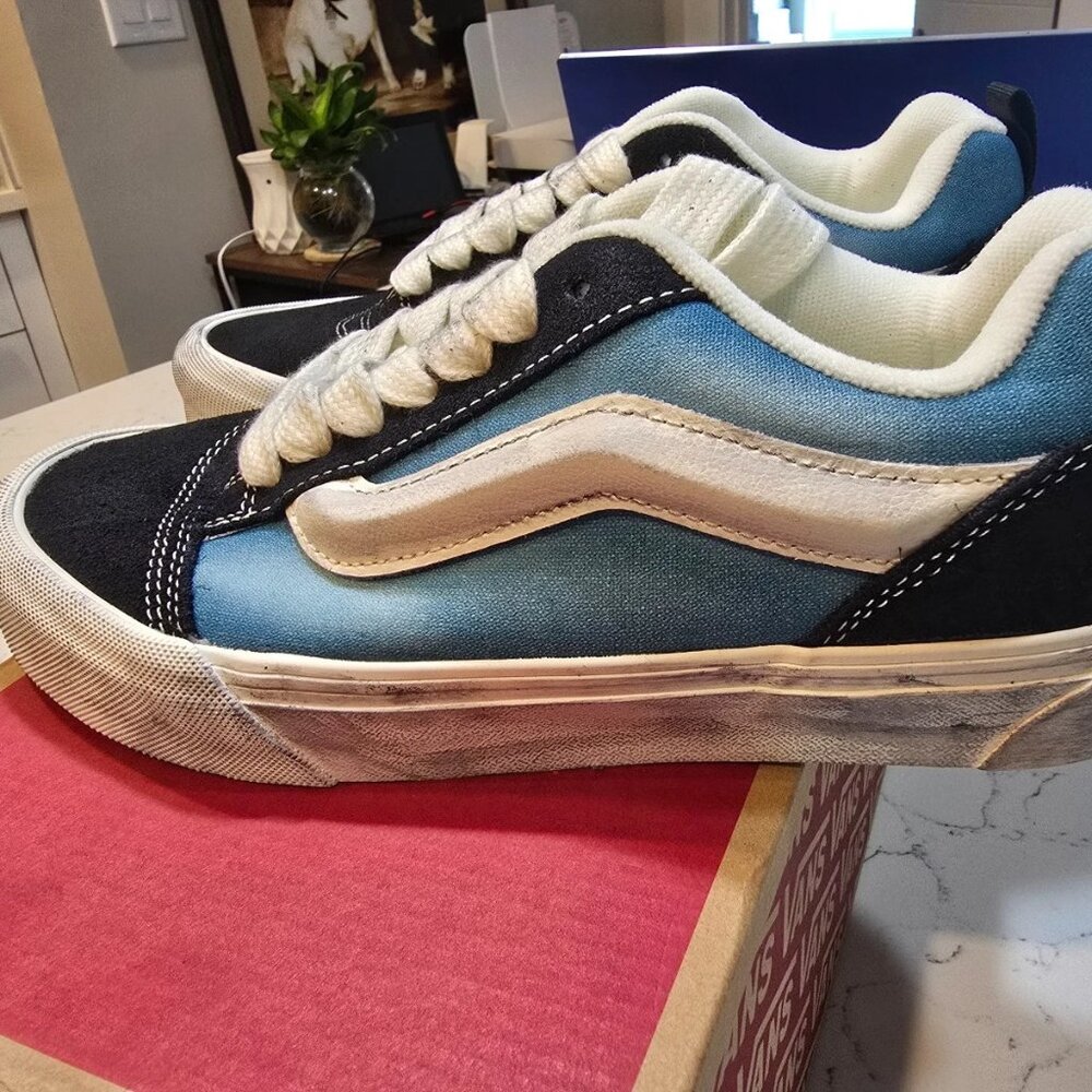 Vans Knu Skool Washed Bluestone Women's Size 7.5 Luxury Distressed VN000CRPJCN